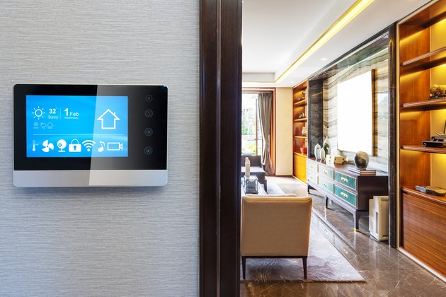 smart screen with smart home with modern living room
