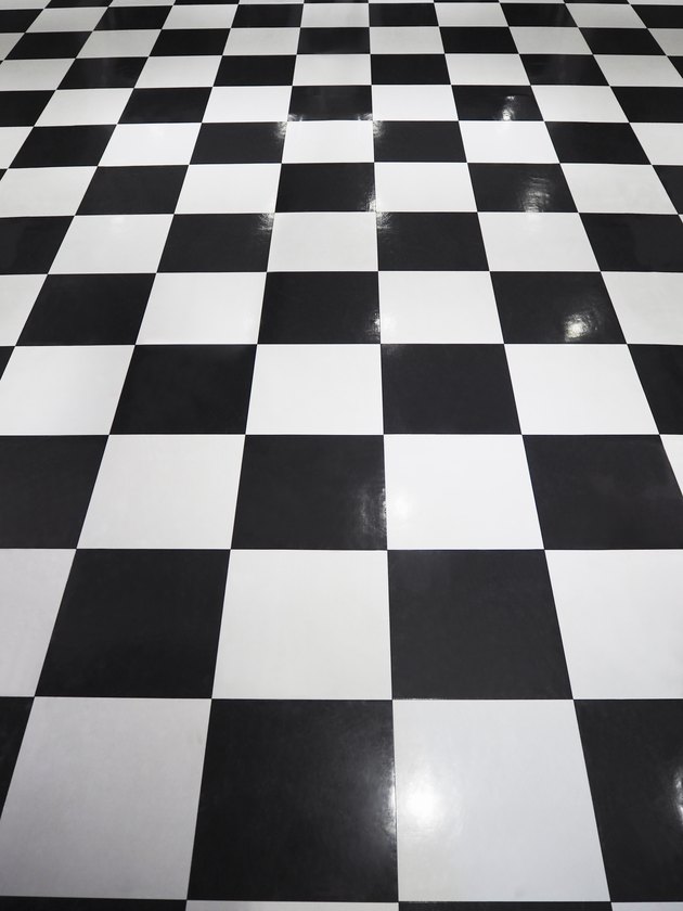 white and black tile floor
