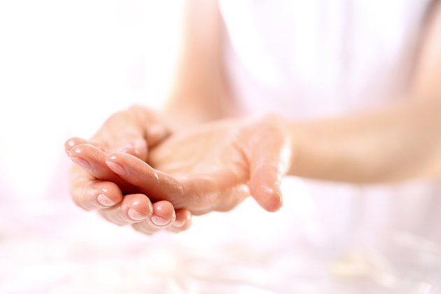 Paraffin hand treatment, beauty salon
