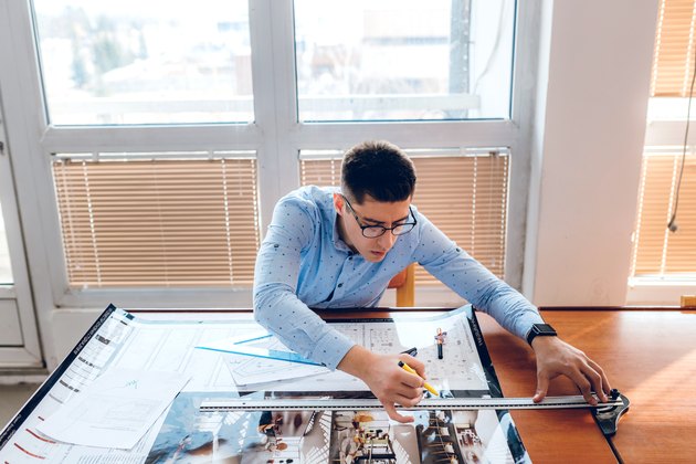 Male architect at work