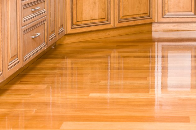 Freshly Stained Kitchen Hardwood Floor