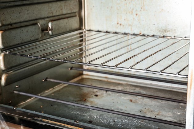 Dirty convection oven, closeup