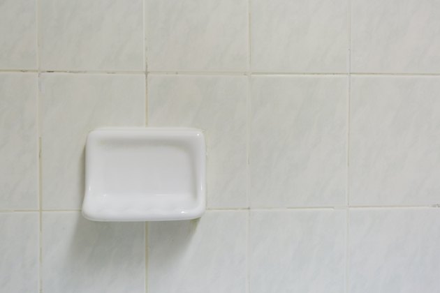 how to attach soap dish to tile