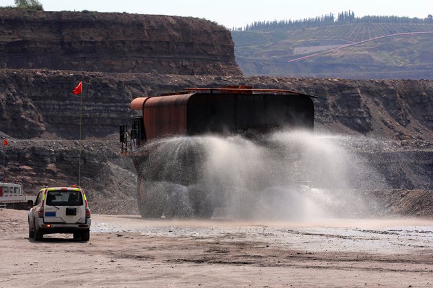 The sprinkler on the coal mine