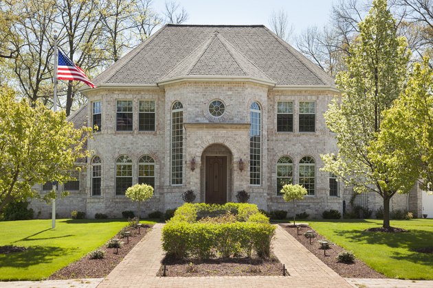 home with landscaped front yard,