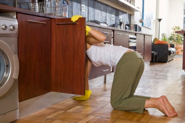 cleaning mold under kitchen sink