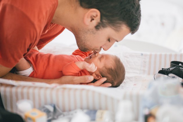 Father and a baby.
