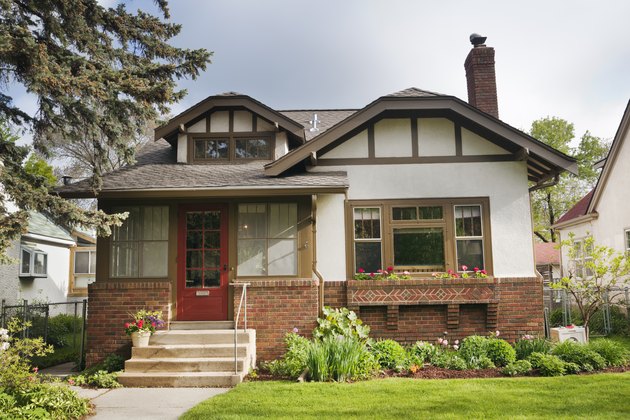 Arts and Crafts Bungelow House, Residential Exterior Facade, Midwest USA