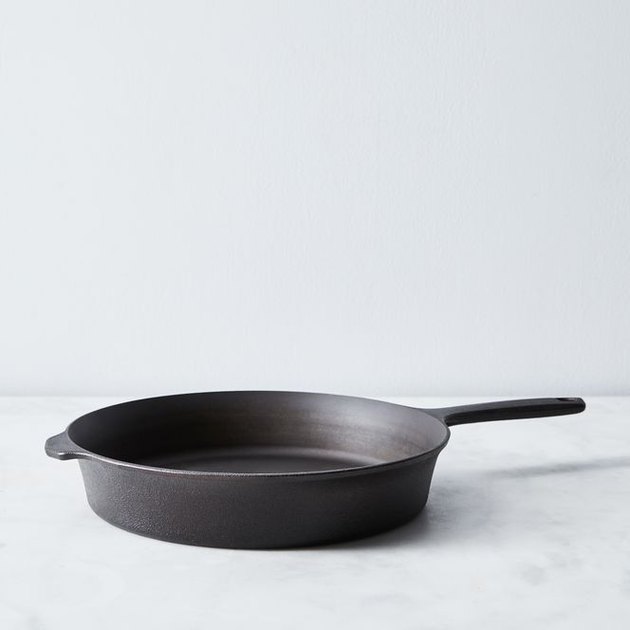 We’ve tried a bunch of different cast iron pans (trust us on this one!), and this one made the cut. Food52 founders Amanda Hesser and Merrill Stubbs love its modern design, cast from a single, solid piece with a helper handle on one side, and an ever-so-slightly raised ridge on the main handle for easy gripping. 