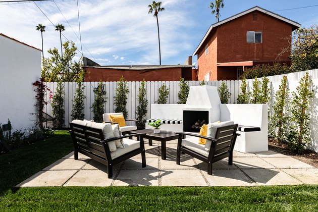 backyard fireplace