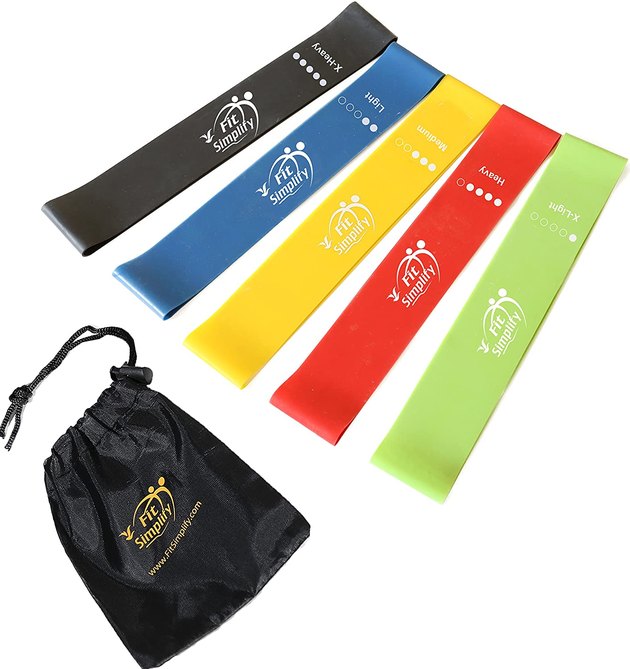 Add exercise bands to your workout whether you're a beginner or more advanced at the home gym. This set comes with five different resistance levels to help you stretch, strength train, and more.