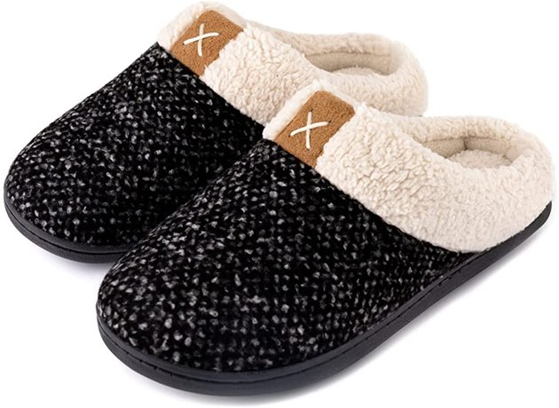 These memory foam slippers check off all the boxes for top-notch comfort, from the fleece lining to convenient slip-on design.