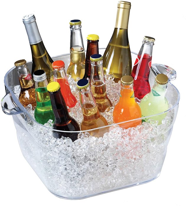 Get your drinks chilled and ready to drink with this party beverage tub. It’s shatter-proof and spacious enough to fit everything from beer to bottled water.