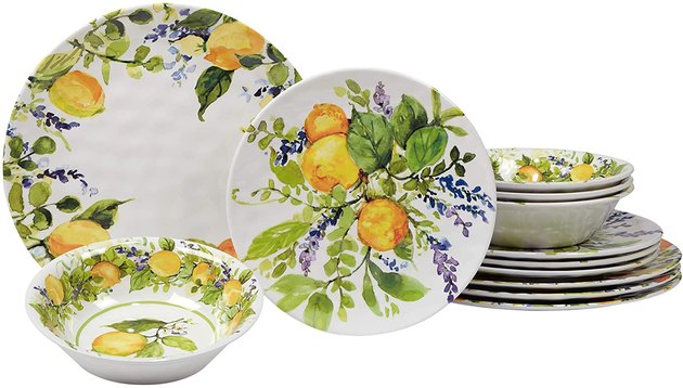 Spruce up your space with a punch of citrus and a splash of color. Every day will feel like summer when you mix this stunning set with fresh florals, a crisp white tablecloth, a whole lot of tasty food, and even better company.