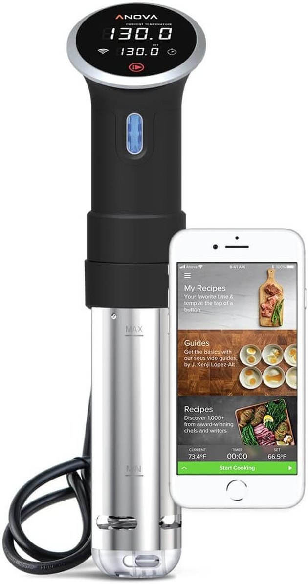 Kitchen Gizmo Sous Vide Immersion Cooker - Cook with Precision, 800 Watt  Grey Circulator Stick with Touchscreen Control Panel and Safety Feature 