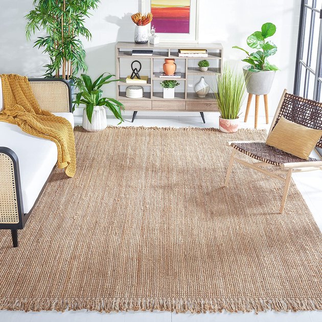 This high-pile jute area rug can quickly add a coastal vibe to your space. It offers tons of texture, plus a neutral color to play nicely with other decor pieces.