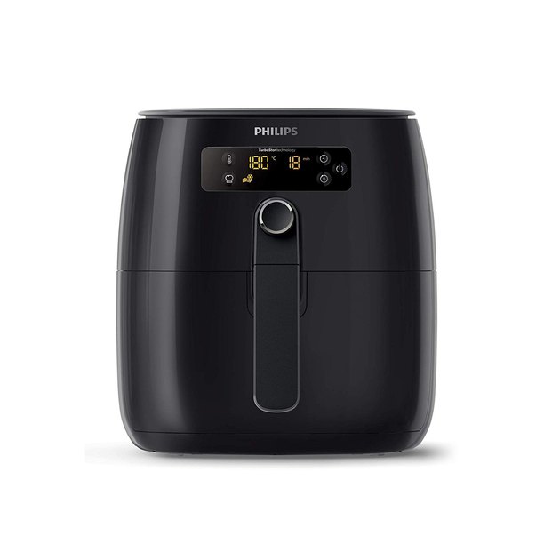 This air fryer's TurboStar technology ensures your food receives constant, circulating heat for evenly crisped food, while its dishwasher-safe parts mean no messy clean-up. It also comes with four presets for frying, grilling, baking, and roasting and a QuickControl dial that lets you easily set the temperature and time.