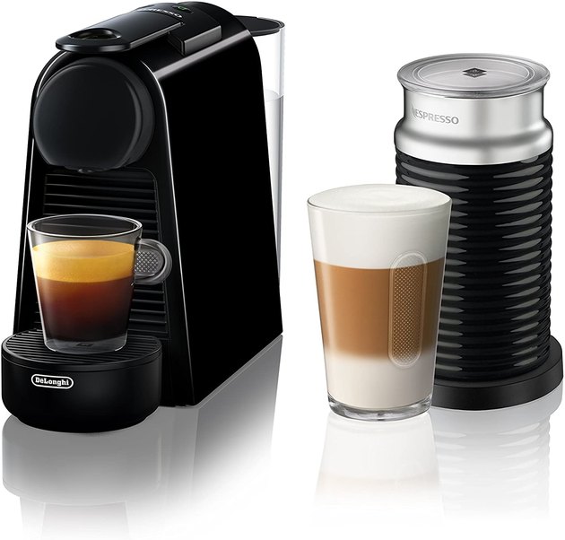 The Nespresso Essenza Mini Espresso Machine is an easy-to-use, compact machine that can fit in even the smallest of kitchens. Perfect for simple coffee lovers, it has two programmed cup sizes (espresso and lungo) and is bundled with an Aeroccino 3 Milk Frother for when you’re in the mood for lattes and cappuccinos. This machine may be small, but it has a powerful pump system and can heat up in only 30 seconds.