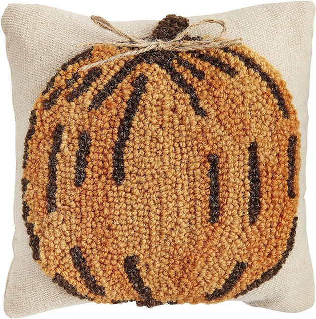 This petite embroidered pillow is adorable on its own or alongside other mini hooked pillows. Instantly transport yourself to your grandparents's home with its vintage look and handmade feel.