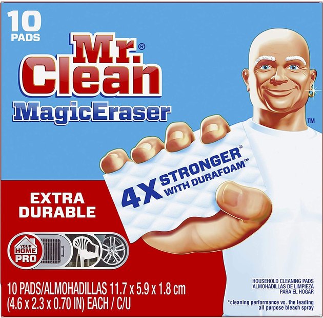 Leave it to the Mr. Clean Magic Eraser to help you make your bathtub shine. It was designed to take on the toughest of stains. All you need is a little water to activate it (along with some elbow grease) and you're good to go.
