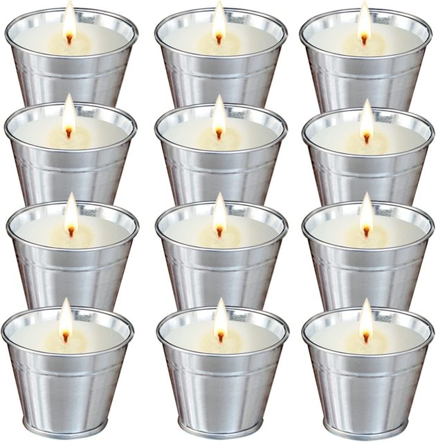 Protect every part of your backyard with this set of 12 mini citronella candles. They come in cute metal buckets and feature a fresh lemongrass aroma. Plus, between the 12 candles, you will get between 130 and 190 total burn hours.