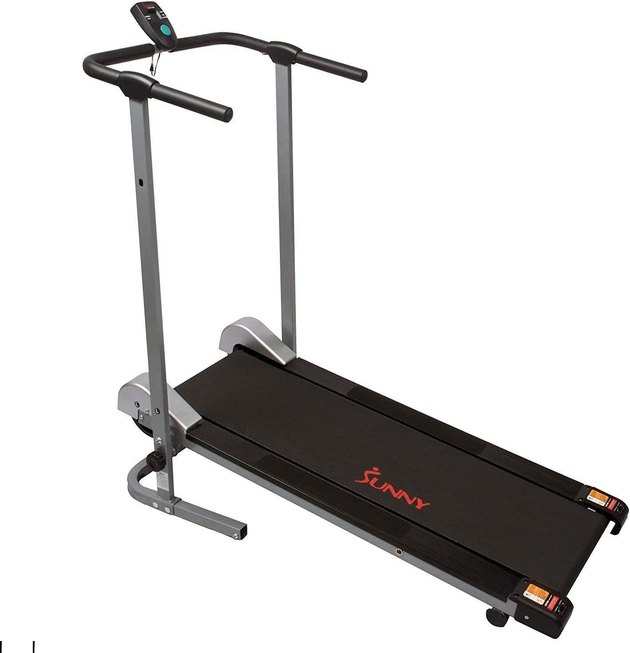 No spare outlets? No problem. This treadmill operates manually — just hop on and use your own leg power to get going.