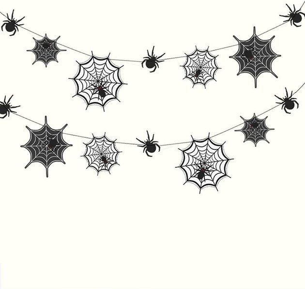 Create the ultimate Halloween setup with these spider web garlands. You can use them on their own or layer with other finds for an extra spooky effect.