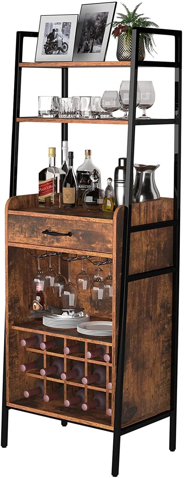 Brew your favorite cup of coffee in the morning, and enjoy wine in the evening. This multifunctional bar stores up to 15 bottles of wine and comes with extra storage space for other accessories.