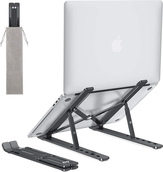 It doesn’t get more portable than this foldable laptop stand from OMOTON. It features an adjustable design and supports devices up to 15.6 inches.