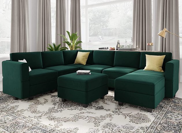 Whether you have a big family or you simply want enough space to spread out on your own, this sprawling sectional sofa has plenty of room.