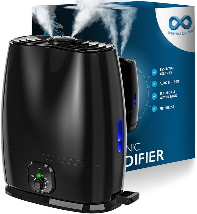 Want a low-maintenance humidifier for your bedroom? Try this Everlasting Comfort Cool Mist Humidifier, which doubles as an essential oil diffuser. It has a 6-liter tank and uses ultrasonic technology to quietly humidify up to 500 square feet of space for up to 50 hours.