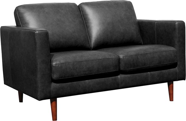 If you’re ready to invest in a genuine leather loveseat, this one from Rivet is a great option. Its simple silhouette pairs well with everything and it comes in a variety of colors.
