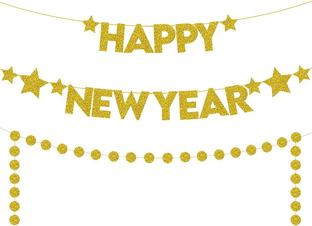 Pre-assembled and reusable, this banner is an easy and festive addition to any New Year's Eve celebration. KatchOn's sparkly garland will make a perfect welcome sign, photo background, or dining area accessory.