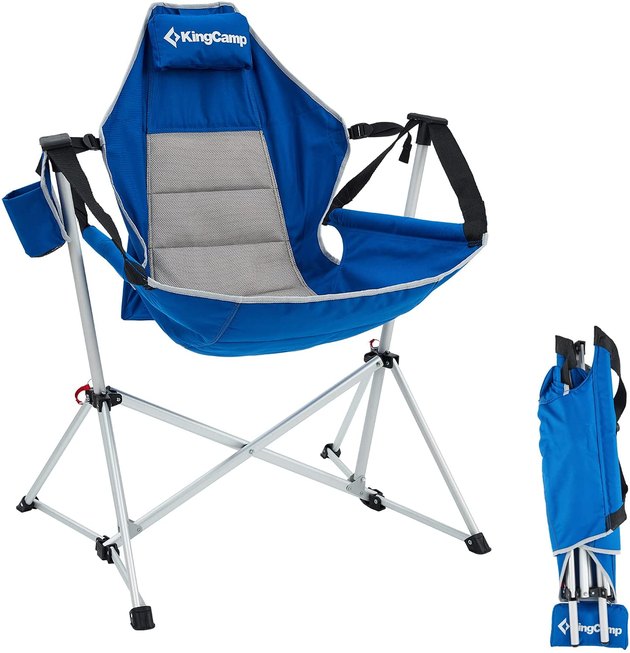 Prepare to never leave this chair. Requiring zero assembly, KingCamp has blessed us with a swinging, transportable recliner. Offering a similar effect to a hammock, this camping chair rocks back and forth for a new take on a beloved classic.