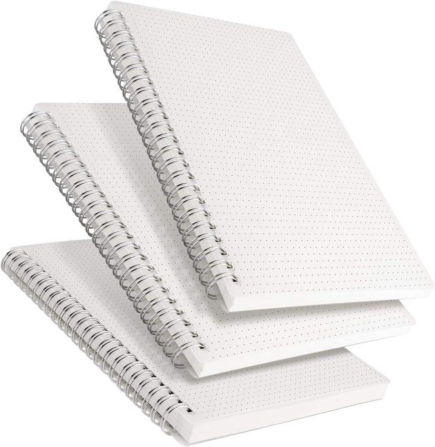 Get not one, but three spiral notebooks in this set. Each page is stacked with 160 pages with a dot grid design.