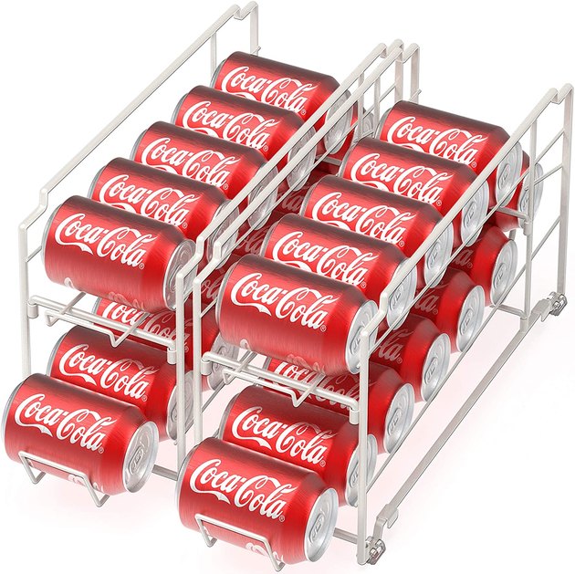From soda cans to soup cans to dog food, this stackable beverage dispenser will help you get your cans organized in no time.