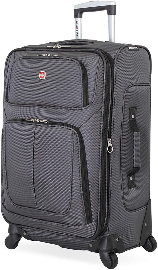 Traversing the airport will be a breeze with this stylish, functional SwissGear luggage. It features 360-degree multi-directional spinner wheels and a locking retractable push/pull handle — making your travel easy and stress-free. 