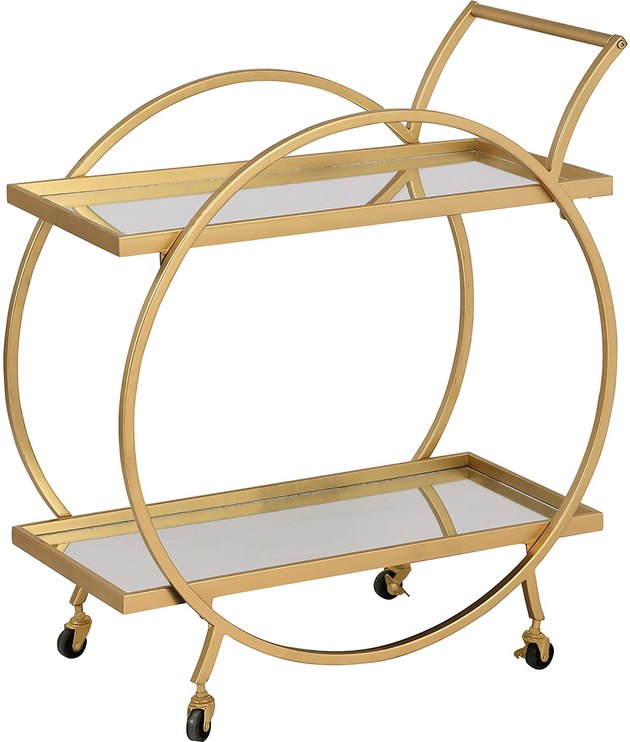 Have all of your drinks, snacks, and party favors ready on this stunning bar cart. And when the party's over, you can use it as a coffee station or fun accent table.