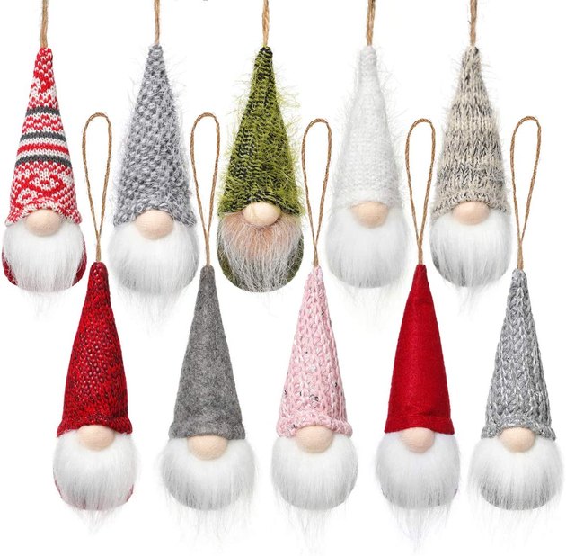 Handmade from environmentally-friendly materials, these little guys are sure to bring a smile to any guest's face. The Christmas colors and knit hats are the perfect combination of festive and fun. Hang them on little hooks around your home to coordinate with the star of the show: your beautiful tree.