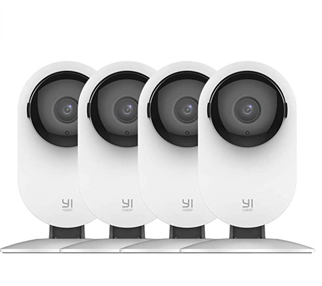 YI 4pc Security Home Camera, 1080p WiFi Smart Indoor Nanny IP Cam with Night Vision, 2-Way Audio, Motion Detection, Phone App, Pet Cat Dog Cam - Works with Alexa and Google
