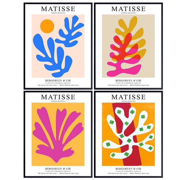 You don't have to be an art major to enjoy these Matisse-inspired posters. Add a pop of color to your living space with this set of four 11- by 14-inch prints. They come unframed, so you can hang them directly on the wall if you so please. 