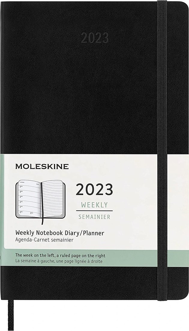 Moleskine's large, black, softcover, weekly planner sets the standard for personal calendars. The cover and binding of the notebook are incredibly durable, and its look is effortlessly chic.