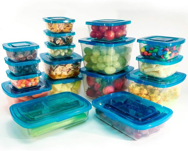 If you can't stand a missing lid or disorganized cabinet, look no further. These storage containers and lids are permanently attached together, meaning you'll never have to endlessly search for a pair again. They're also BPA-free and dishwasher-safe.