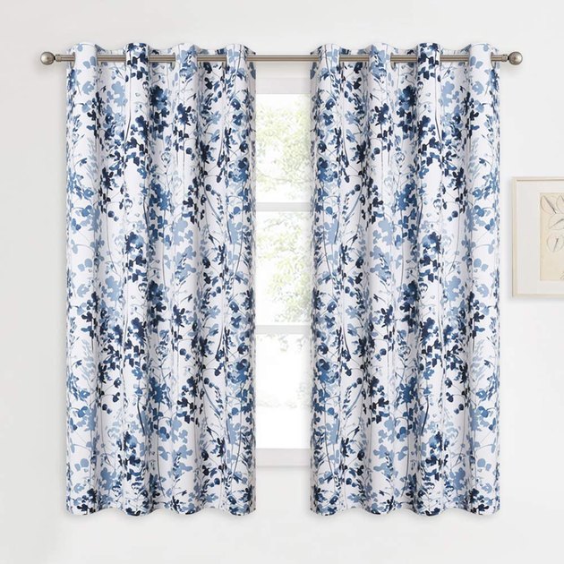 Go a little country with this blue-and-white floral blackout curtain, which comes in four lengths.