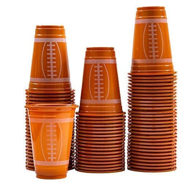 Drink your favorite beverages during the Super Bowl in these football-themed cups. Available in packs of 72, you’ll have more than enough cups to go around.