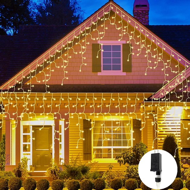 Upgrade your curb appeal with twinkling LED icicle lights. They come with eight built-in lighting functions and patterns to suit your needs.