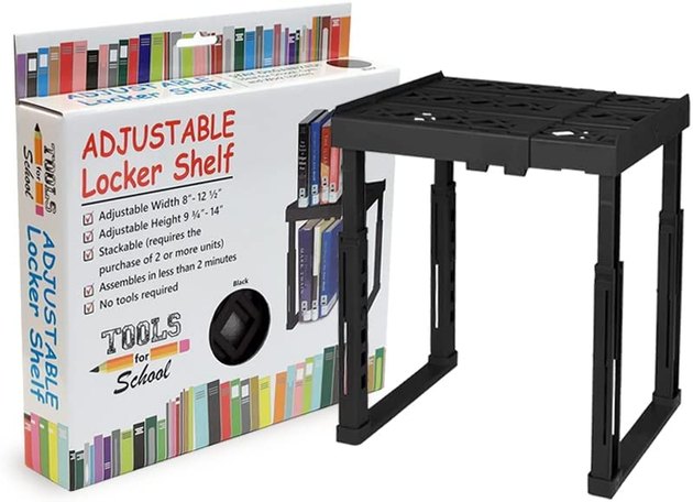 This sturdy, heavy-duty, adjustable locker shelf is a back-to-school no-brainer. Select from three colors: black, blue, and magenta. Plus, with its easy assembly, 40 pound weight limit, and sleek look, this is one of the best locker products on the market.