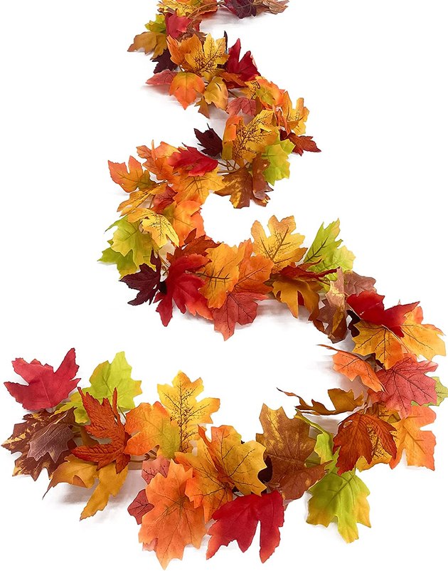 If your mantel is in need of a little fall decor, simply lay this colorful, leafy garland across it.