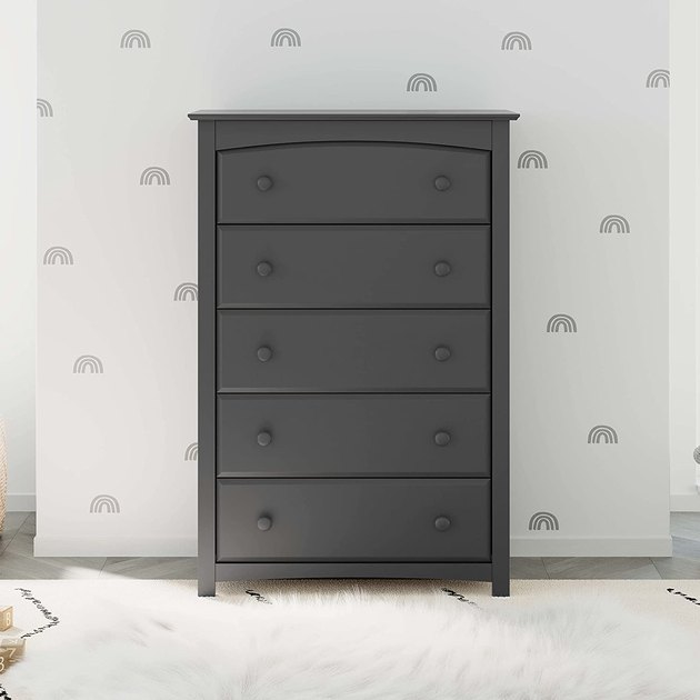 You can't go wrong with this Storkcraft vertical dresser. It's simple, timeless, and won't take up all of the room's surface area. Plus, it's carefully packaged to avoid any damage in transit.