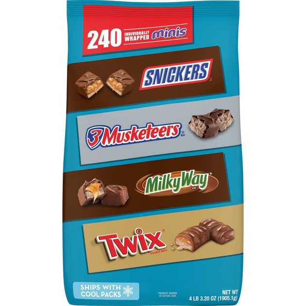 Get 240 mini chocolate bars for all the kids and adults on the block (including yourself, obviously). The hardest part will be deciding which to take.